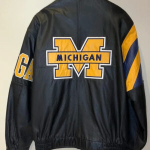 Michigan Wolverines Tricolor Leather Jacket