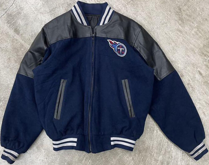 Tennessee Titans Fleece Leather Jacket