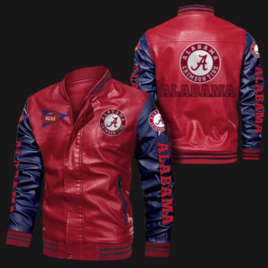 Red Blue Alabama Crimson Leather Jacket