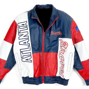 Maker of Jacket MLB Atlanta Braves Captain II Royal Zip Satin