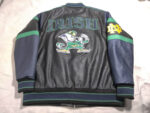 Vintage Black Notre Dame Fighting Irish Leather Jacket