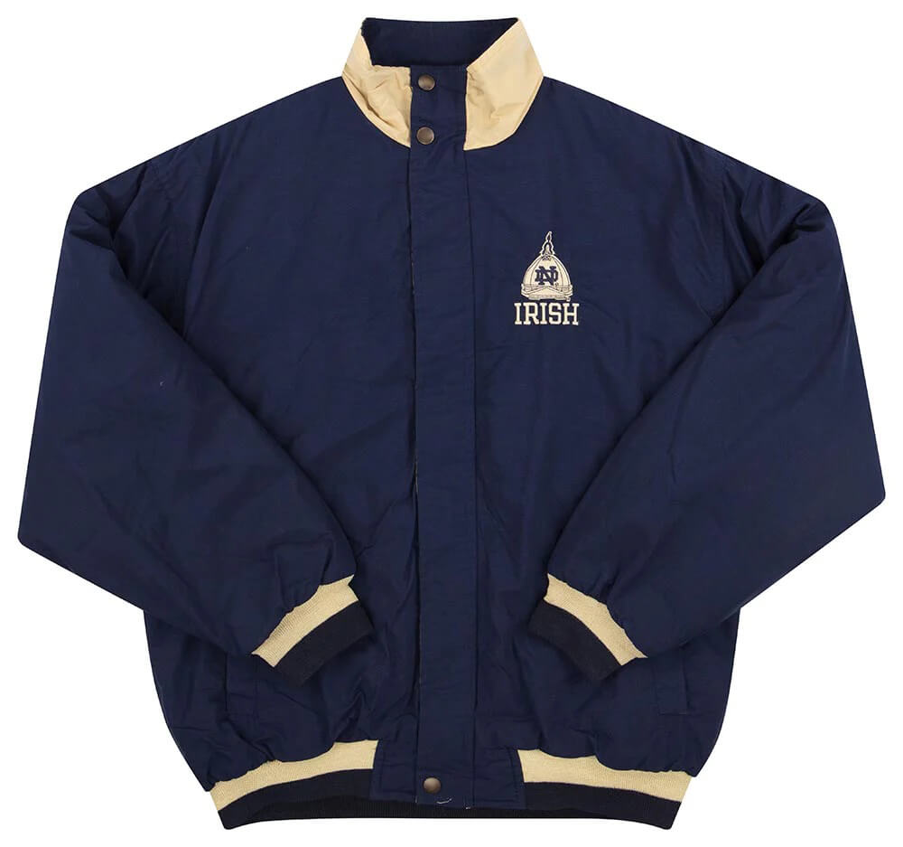 University of Notre Dame 90's Blue Bomber Satin Jacket