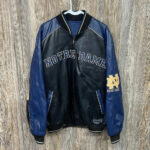 Blue Black Notre Dame Fighting Irish Bomber Jacket