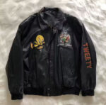 Looney-Tunes-Tweety-Bird-Black-Leather-Jacket