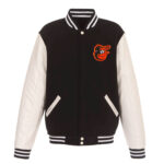 MLB-Baltimore-Orioles-Black-And-White-Varsity-Jacket