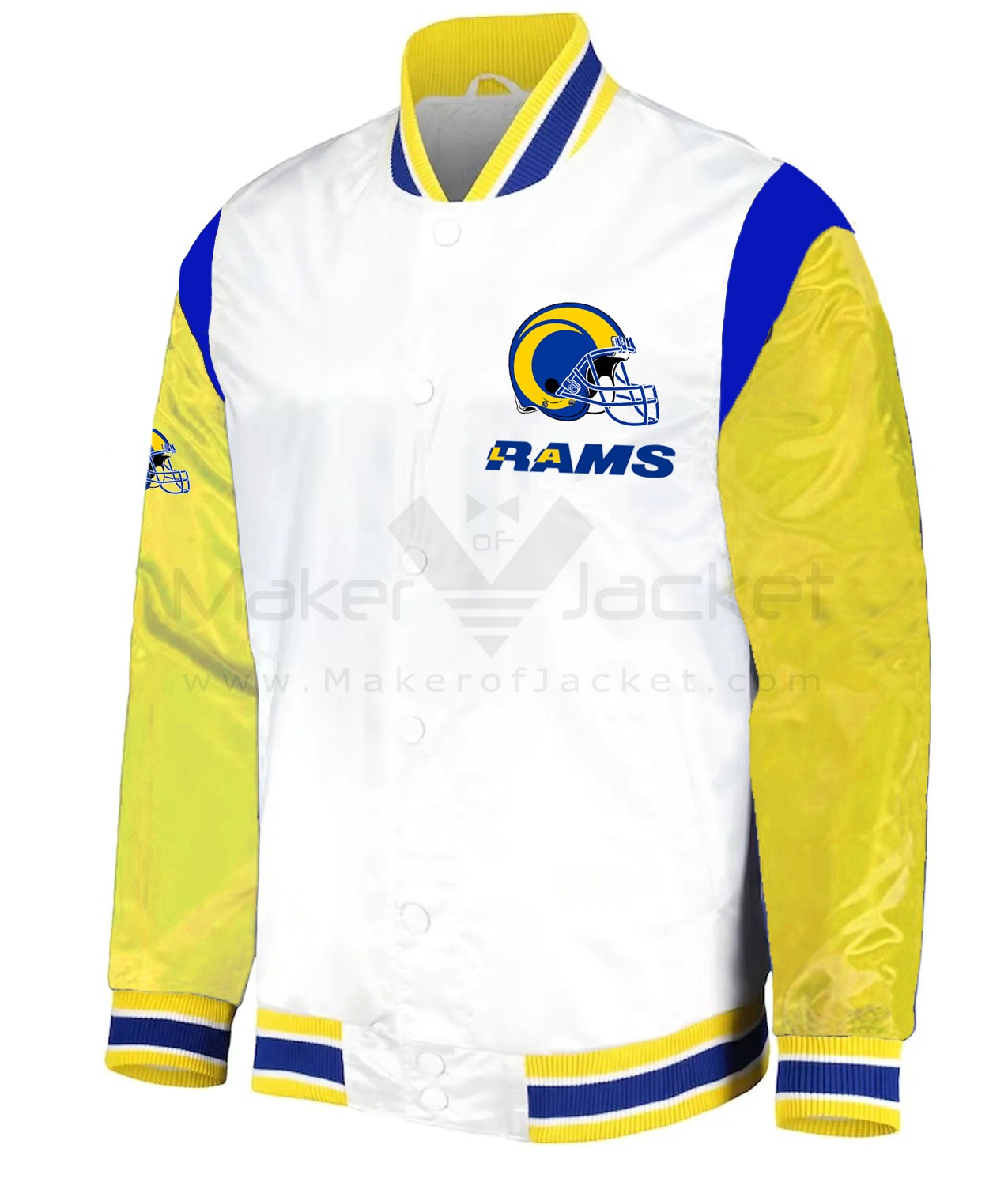 NFL Team Football LA Rams Satin Jacket - Maker of Jacket