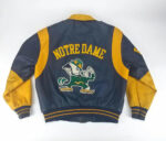 Notre Dame Yellow Black Fighting Irish Leather Jacket