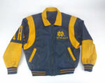 Notre Dame Yellow Black Fighting Irish Leather Jacket