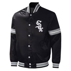 Men's Chicago White Sox Starter Navy/Cream Vintage Varsity Satin Full-Snap  Jacket