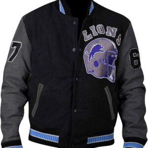 Beverly Hill Cop Detroit Lions Wool with Leather Letterman Jacket - The  Leather City