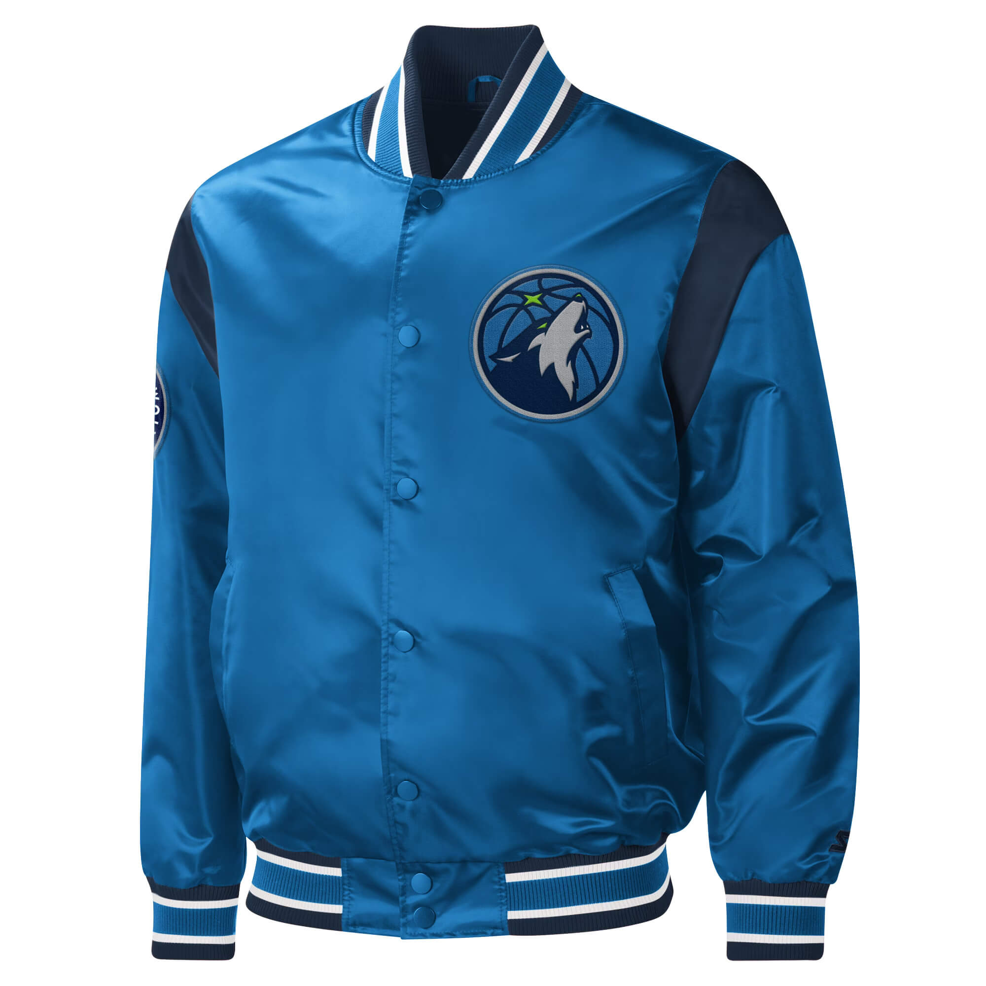 TAMPA DEVIL RAYS RETRO CLASSIC RIB SATIN JACKET (UNIVERSITY BLUE