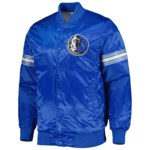 The Pick and Roll Detroit Lions Full-Snap Blue Satin Jacket