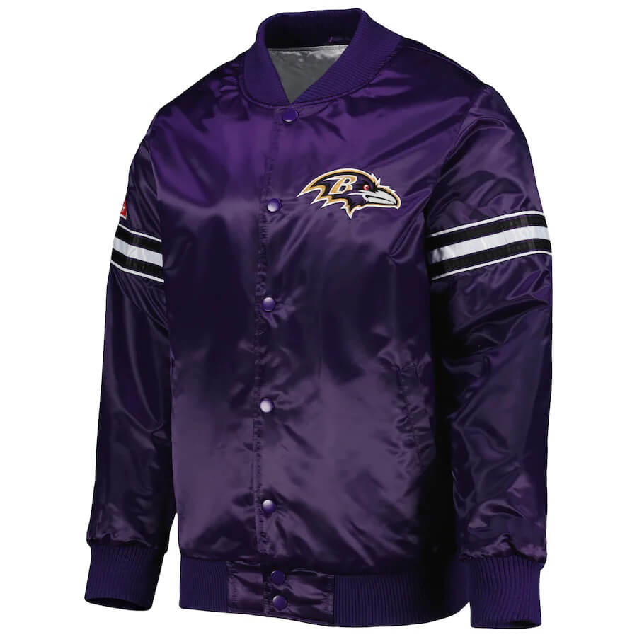 Baltimore Ravens Black Leather Bomber Jacket