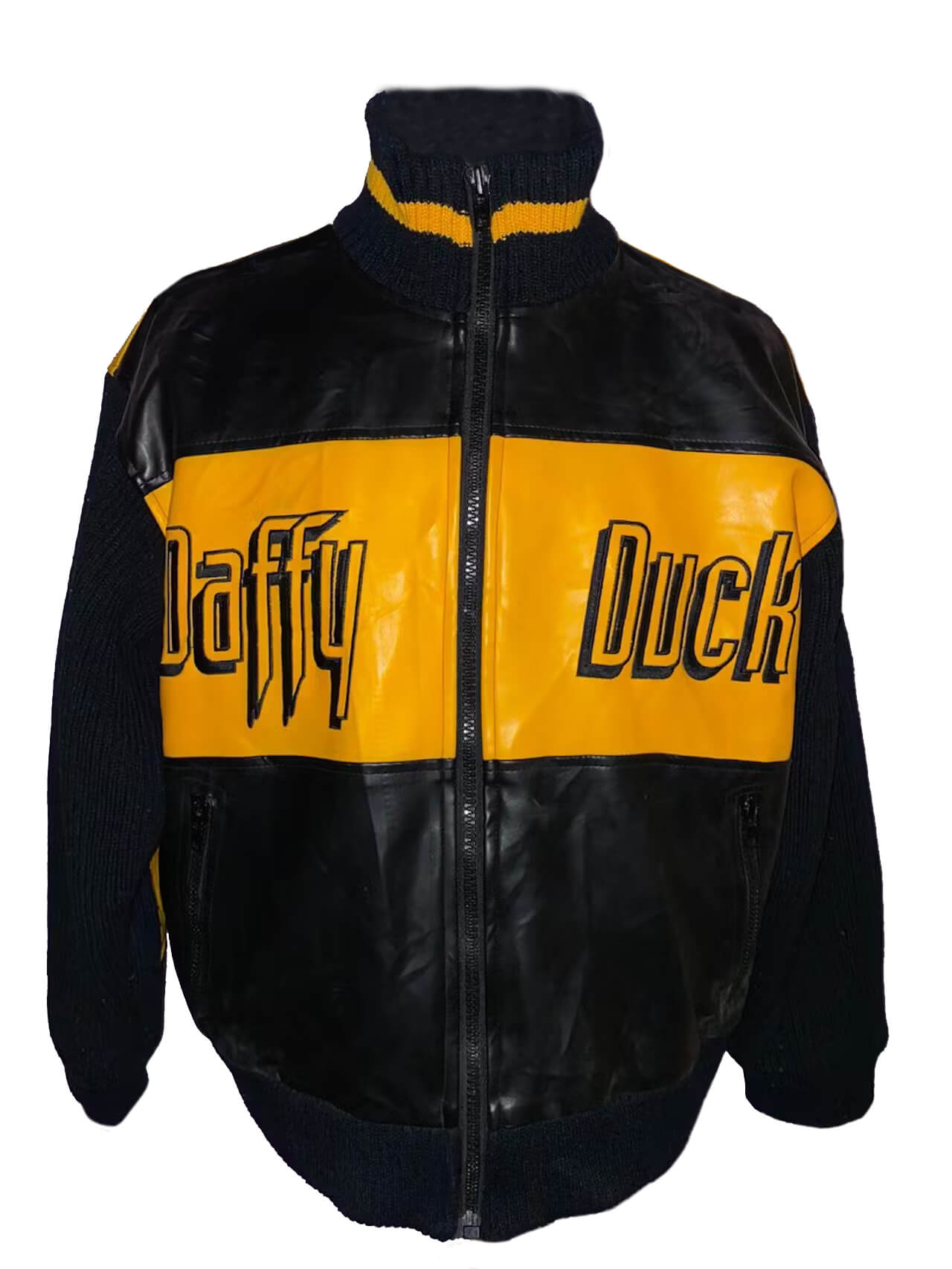 Vintage Jean Charles Daffy Duck Leather Jacket Maker of Jacket