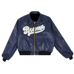 Navy Blue Bronx Leather Jacket