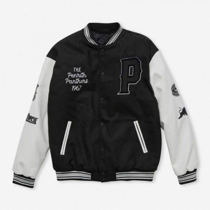 Penrith Panthers 2023 NRL Black White Varsity Jacket - Maker of Jacket