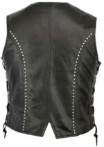 Silver-Studded-Side-Laces-Black-Leather-Vest