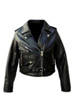 Black Fire Rave Techno Dust Biker Studded Leather Jacket