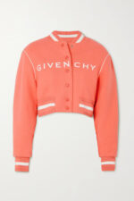 Givenchy Coral Pink Cropped Varsity Jacket