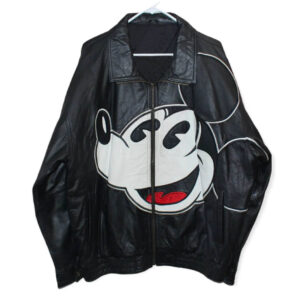 Mickey-Mouse-Black-Leather-Jacket