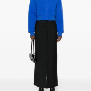 Givenchy Blue Cropped Wool Bomber Jacket