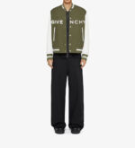 Givenchy Khaki White Varsity Bomber Jacket