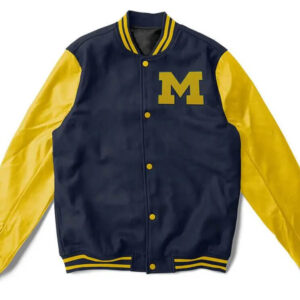 NCAA-Michigan-Wolverines-Navy-Blue-And-Yellow-Varsity-Jacket