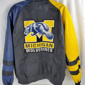 NCAA-Michigan-Wolverines-Ticket-Patches-Leather-Jacket