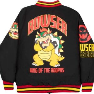 Nintendo Super Mario Bowser Black Bomber Jacket