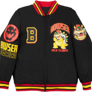 Nintendo Super Mario Bowser Black Bomber Jacket