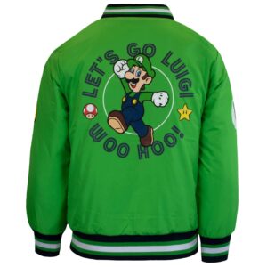 Nintendo Super Mario Luigi Green Bomber Jacket