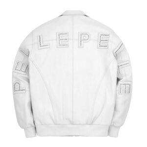 Pelle Pelle White Arc Studded Leather Jacket