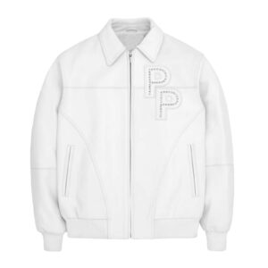 Pelle Pelle White Arc Studded Leather Jacket