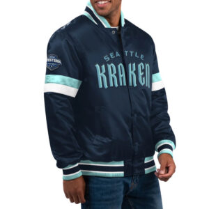 Seattle Kraken Home Game Navy Satin Jacket