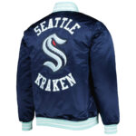 Seattle Kraken NHL Navy Satin Full Snap Jacket