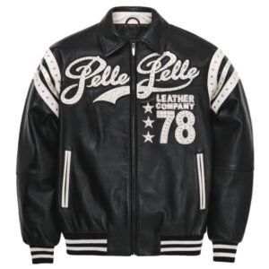 Pelle Pelle Black Encrusted Leather Jacket