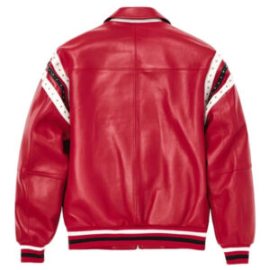 Pelle Pelle Red Encrusted Leather Jacket