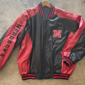 Vintage-Nebraska-Cornhuskers-Black-Red-Leather-Jacket