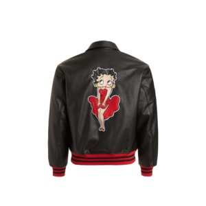 Betty Boop Black Bomber Leather Jacket