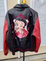 Betty Boop Cartoon Black Red Leather Jacket