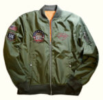 Betty Boop Green Low Blow Knuckle USA Bomber Jacket