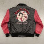 Betty Boop Miss B Haven Black Red Leather Jacket