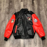 Betty Boop Pudgy Cartoon Black Red Leather Jacket
