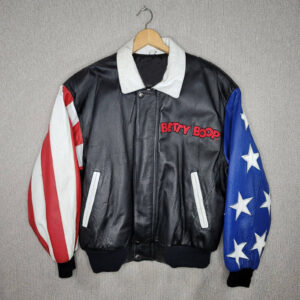 Black Betty Boop USA Cartoon Leather Jacket