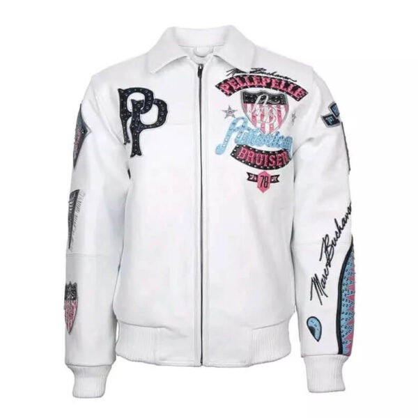 Pelle Pelle White American Bruiser Leather Jacket