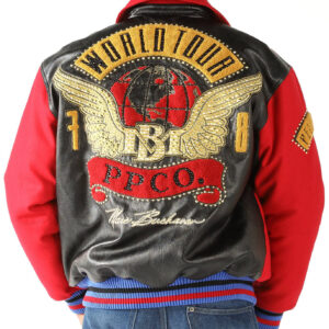 Pelle Pelle World Tour Red Black Wool Leather Jacket