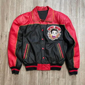 Vintage 90s Black Red Betty Boop Leather Jacket