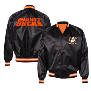 Anaheim Ducks Black NHL Satin Jacket