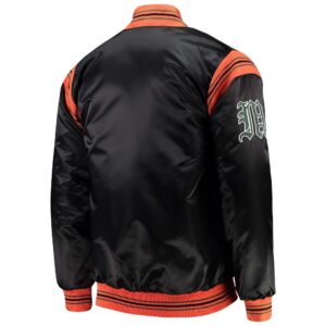 Black Miami Hurricanes The Enforcer Satin Full Button Jacket