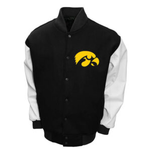 Black-White-Iowa-Hawkeyes-Full-Snap-Varsity-Jacket